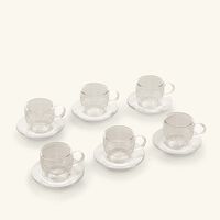 Thuluth Coffee Cup & Saucer Clear Set of 6 dimlaj thuluth coffee cup saucer clear set of 6