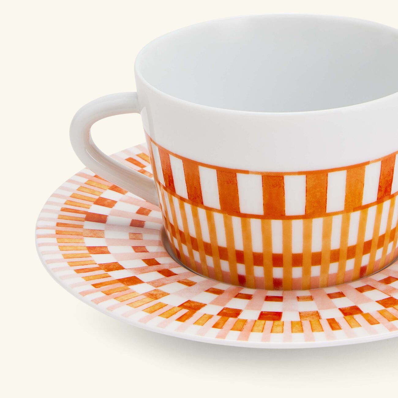 Terra Rosa Tea Cup & Saucer Orange Set Of 2 bernardaud terra rosa tea cup saucer orange set of 2