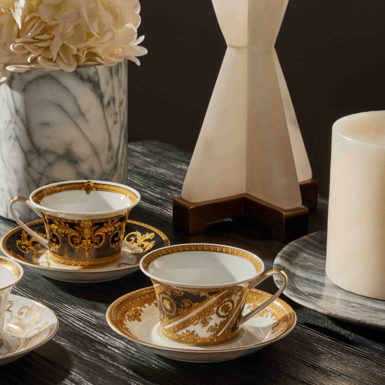 I Love Baroque Tea Cup Set Black versace i love baroque tea cup set black