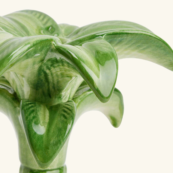 les ottomans palm trees candle holder small green