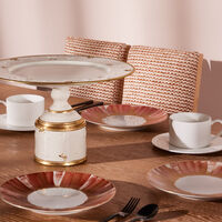 marie daage panache dessert plate round orange 21cm