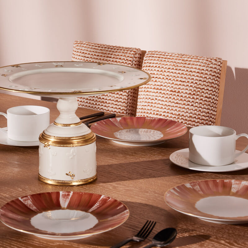 marie daage panache dessert plate round orange 21cm