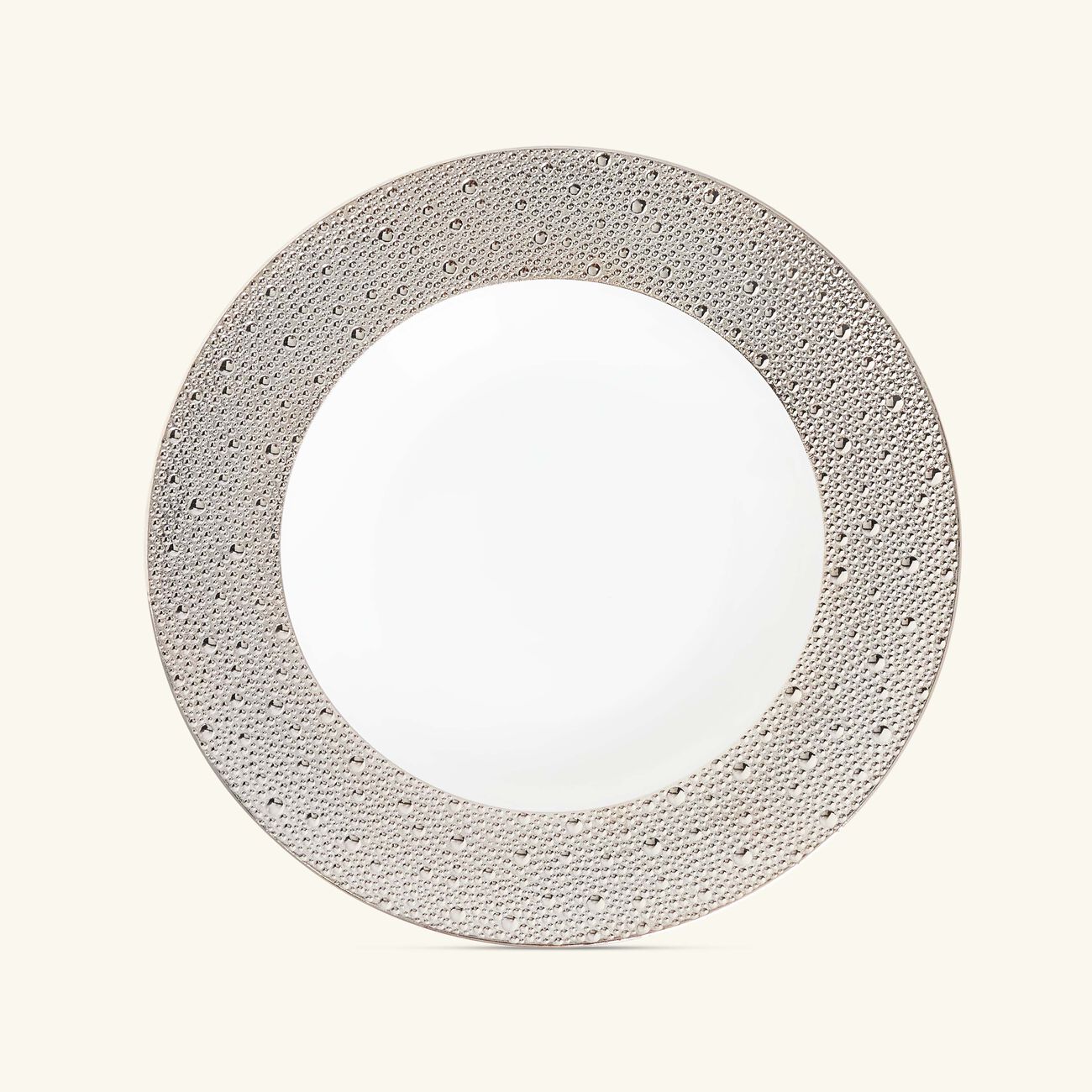 bernardaud ecume rim soup plate silver