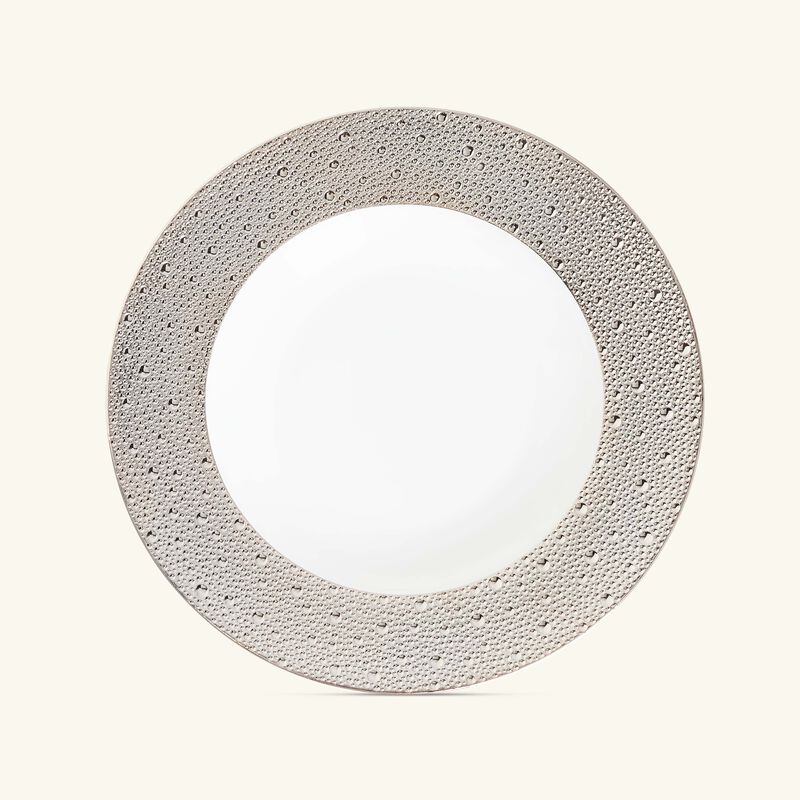 bernardaud ecume rim soup plate silver