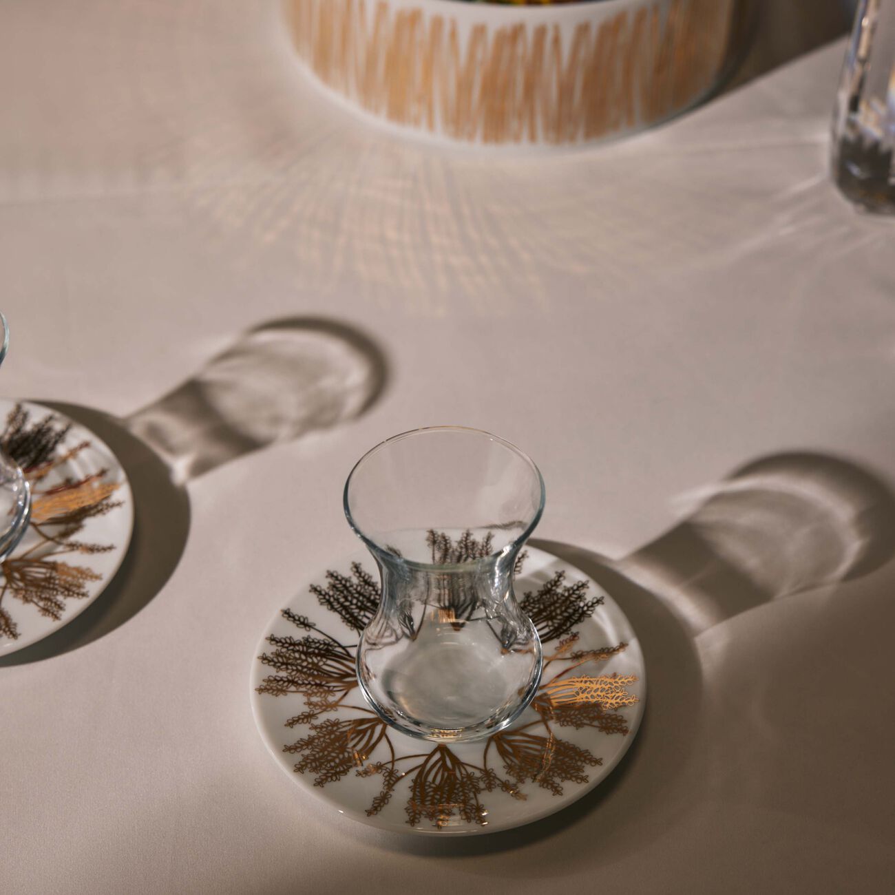 silsal tamrah by razan alazzouni branch arabic tea cup   saucer gold set of 2