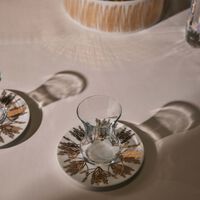 silsal tamrah by razan alazzouni branch arabic tea cup   saucer gold set of 2