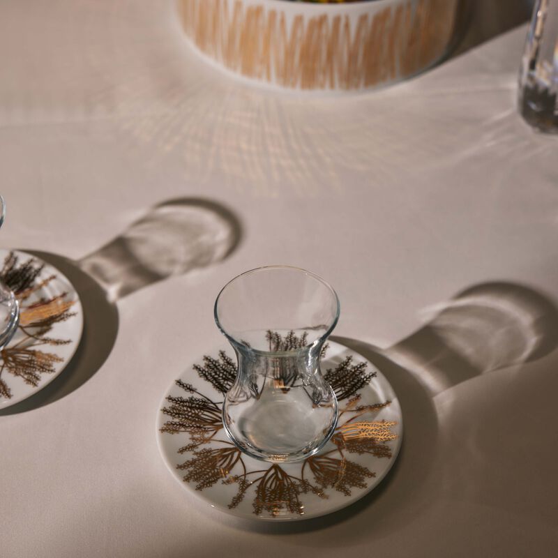 silsal tamrah by razan alazzouni branch arabic tea cup   saucer gold set of 2