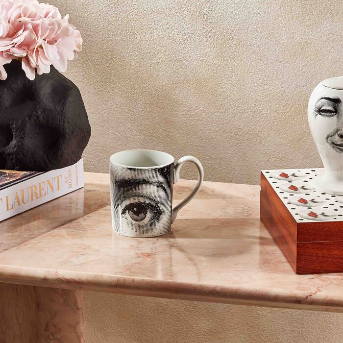 fornasetti occhi mug grey