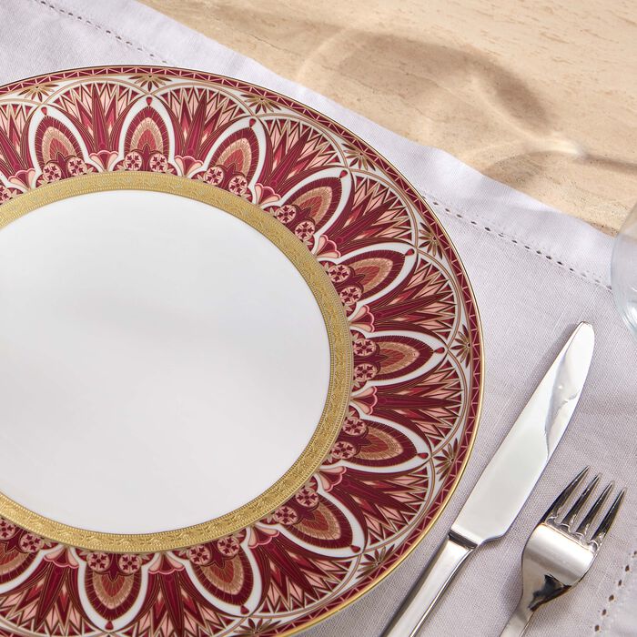 haviland reves du nil pourpre plaid dinner plate red 27cm