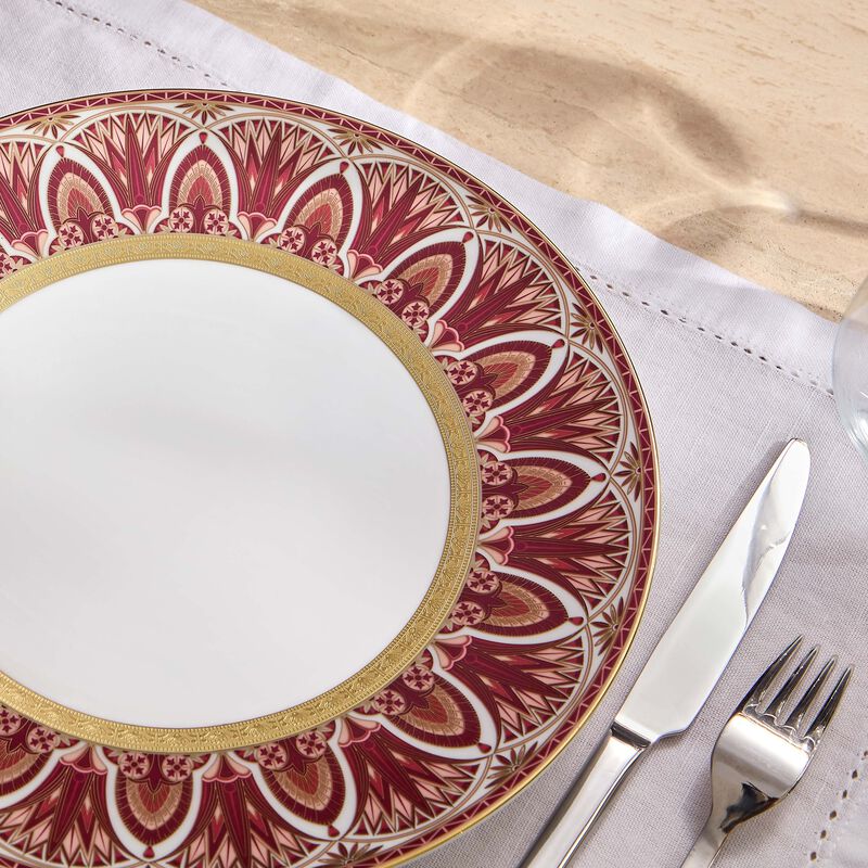 haviland reves du nil pourpre plaid dinner plate red 27cm