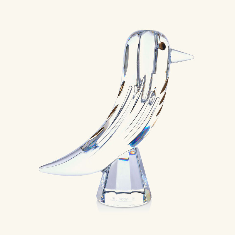 baccarat faunacrystopolis bird bud vase mini clear