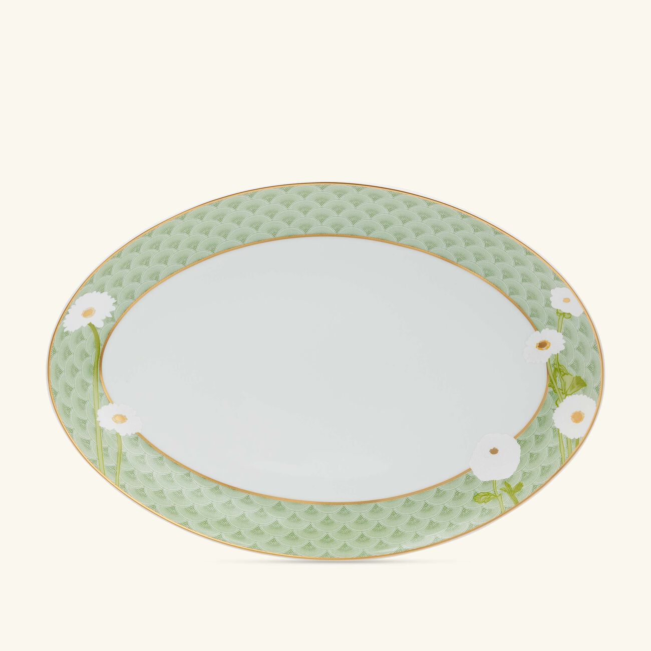 bernardaud praiana serving platter oval green 33cm