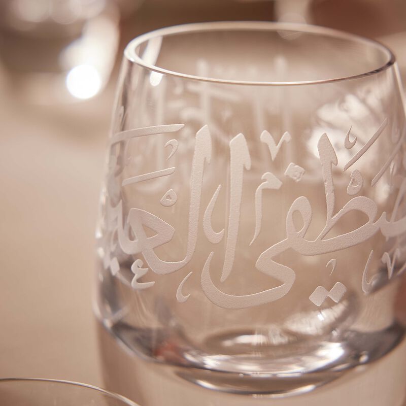 dimlaj thuluth drinking glass clear 240ml set of 6