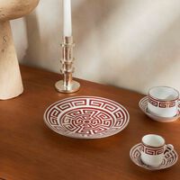 ginori 1735 labirinto dessert plate round red 22cm