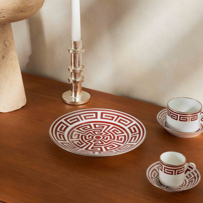 ginori 1735 labirinto dessert plate round red 22cm