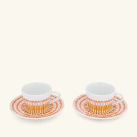bernardaud terra rosa coffee cup   saucer orange set of 2