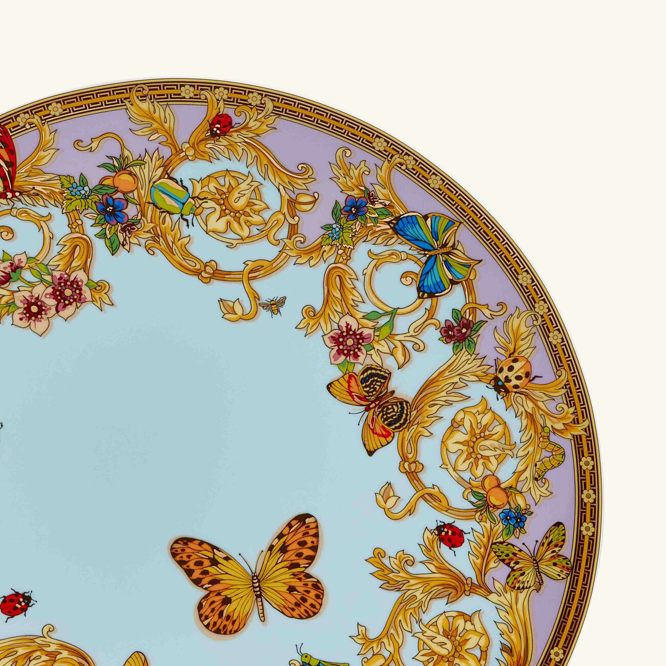 طبق كبير لو جاردان دو فيرساتشي دائري أزرق 33 سم