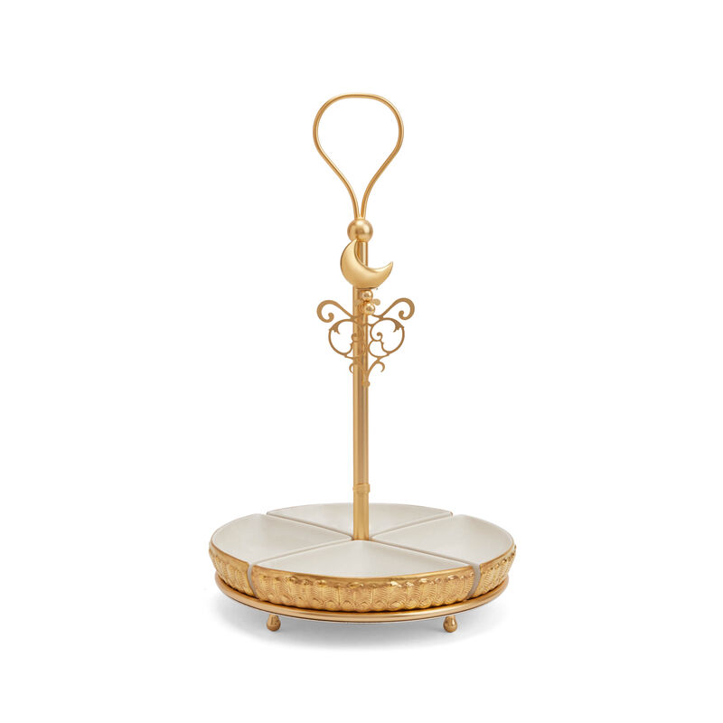 Peacock Extravaganza Gold Olive Stand, large