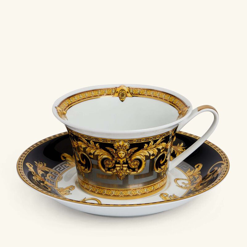 فيرساتشي فنجان القهوة برستيج جالا مع صحنه أسود