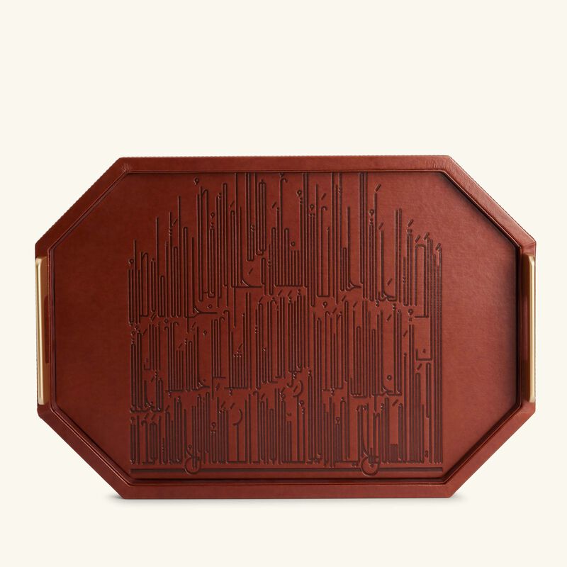 dimlaj hayat serving tray rectangular brown 49x34cm