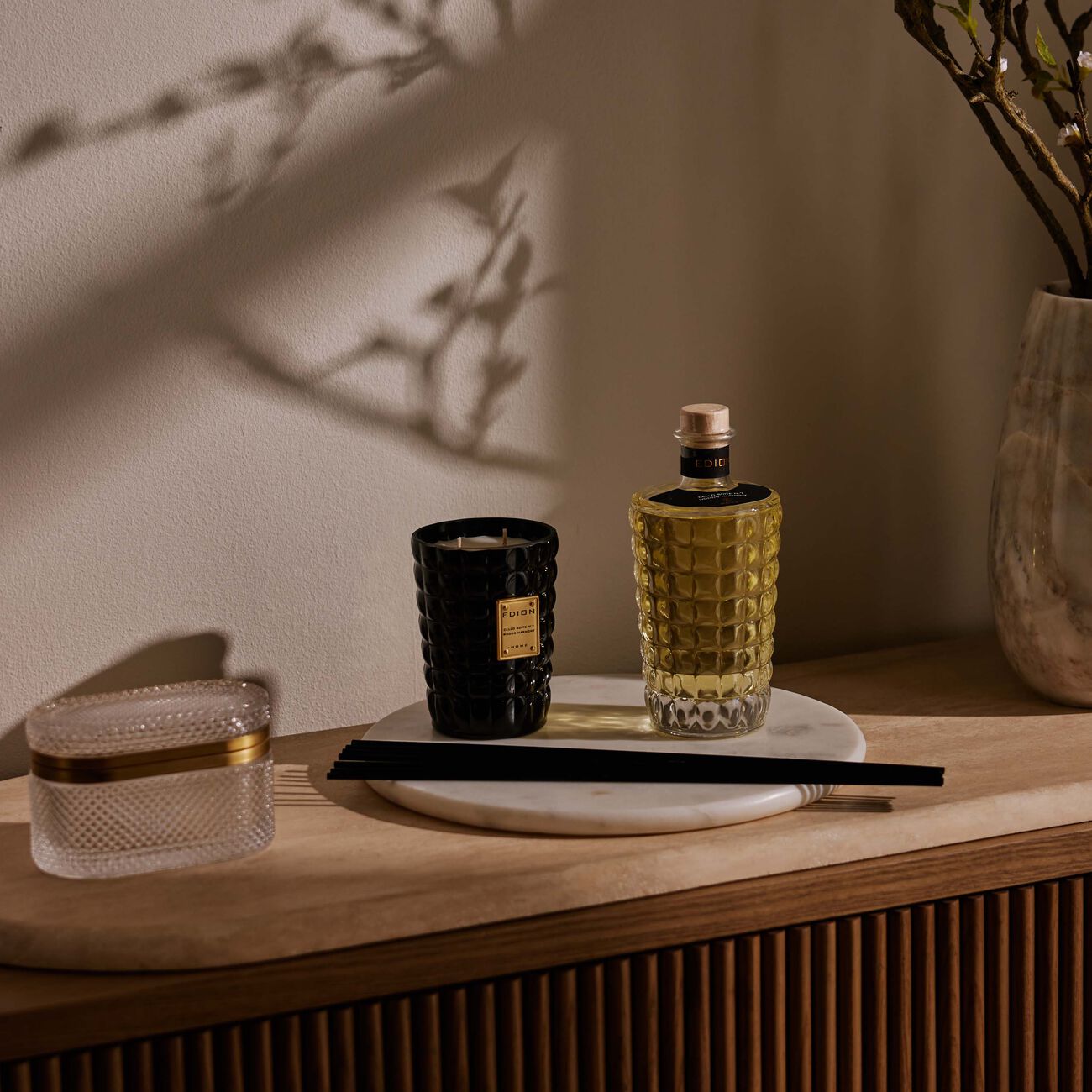 Cello Suite No 7 Wood Harmony Nero Candle & Diffuser Set edion cello suite no 7 wood harmony nero candle diffuser set