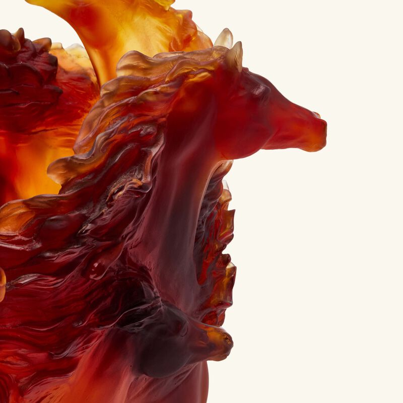 daum horses vase medium red limited edition