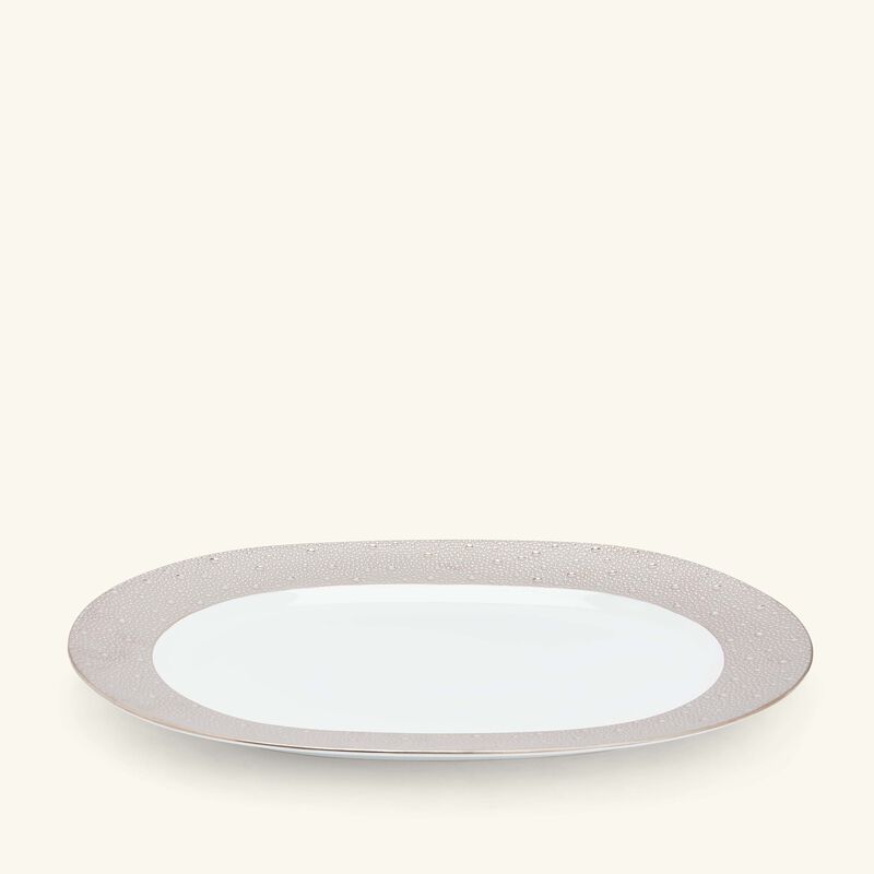 bernardaud ecume serving platter oval silver 43cm