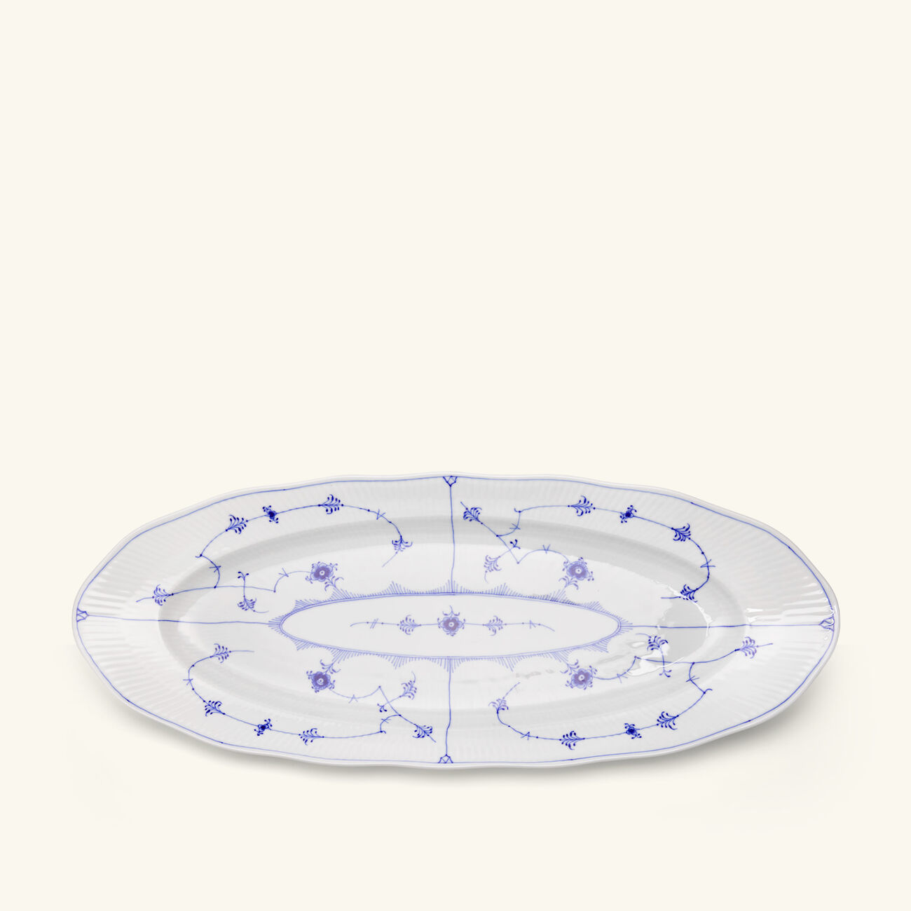 Blue Fluted Plain Serving Plate Oval White 60cm royal copenhagen blue fluted plain serving plate oval white 60cm