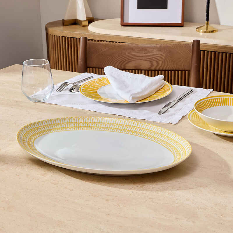 christofle malmaison riviera serving platter oval yellow 38 cm