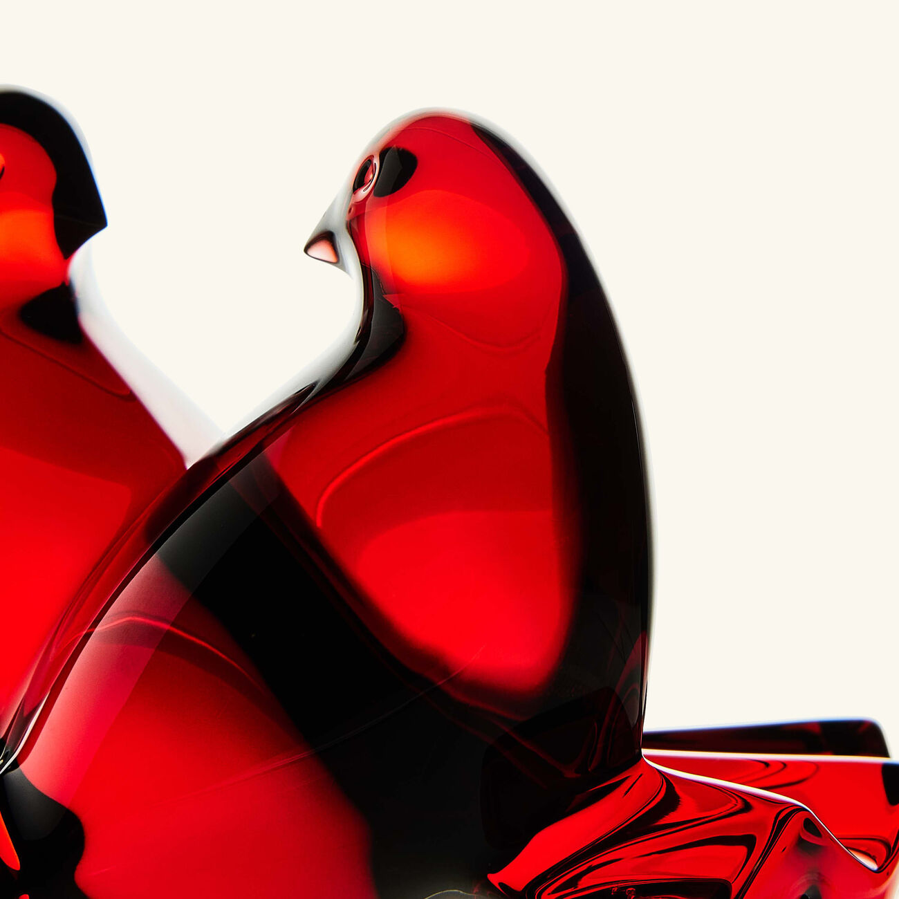 baccarat loving doves figurine mini red