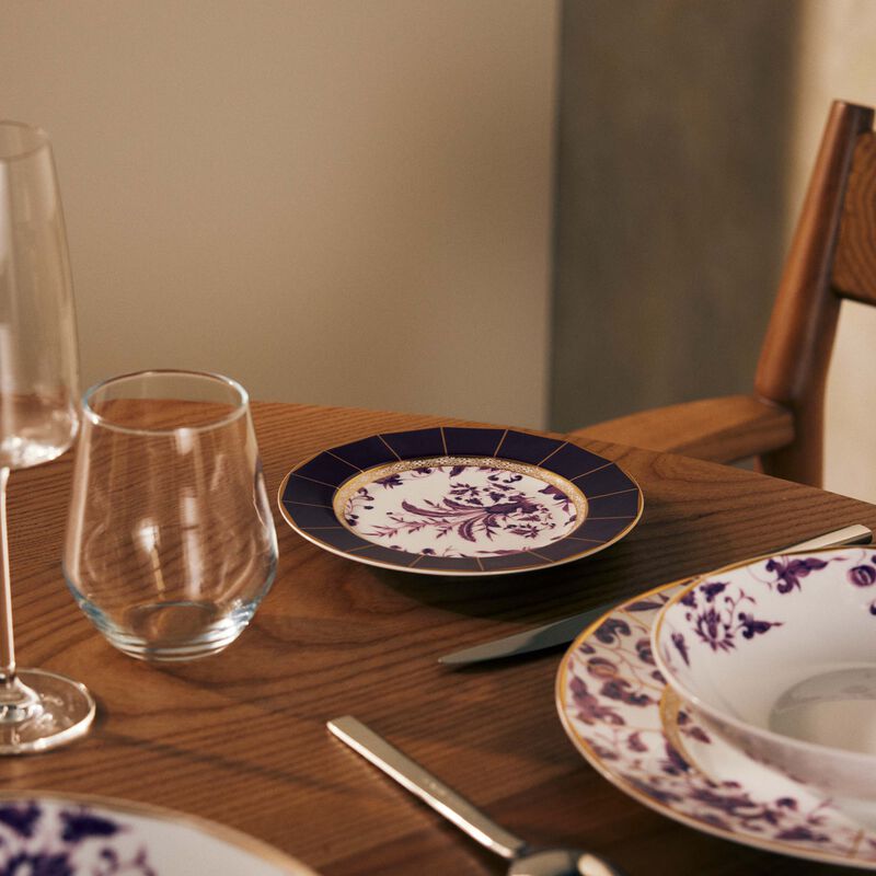 bernardaud prunus bread   butter plate round purple 16cm