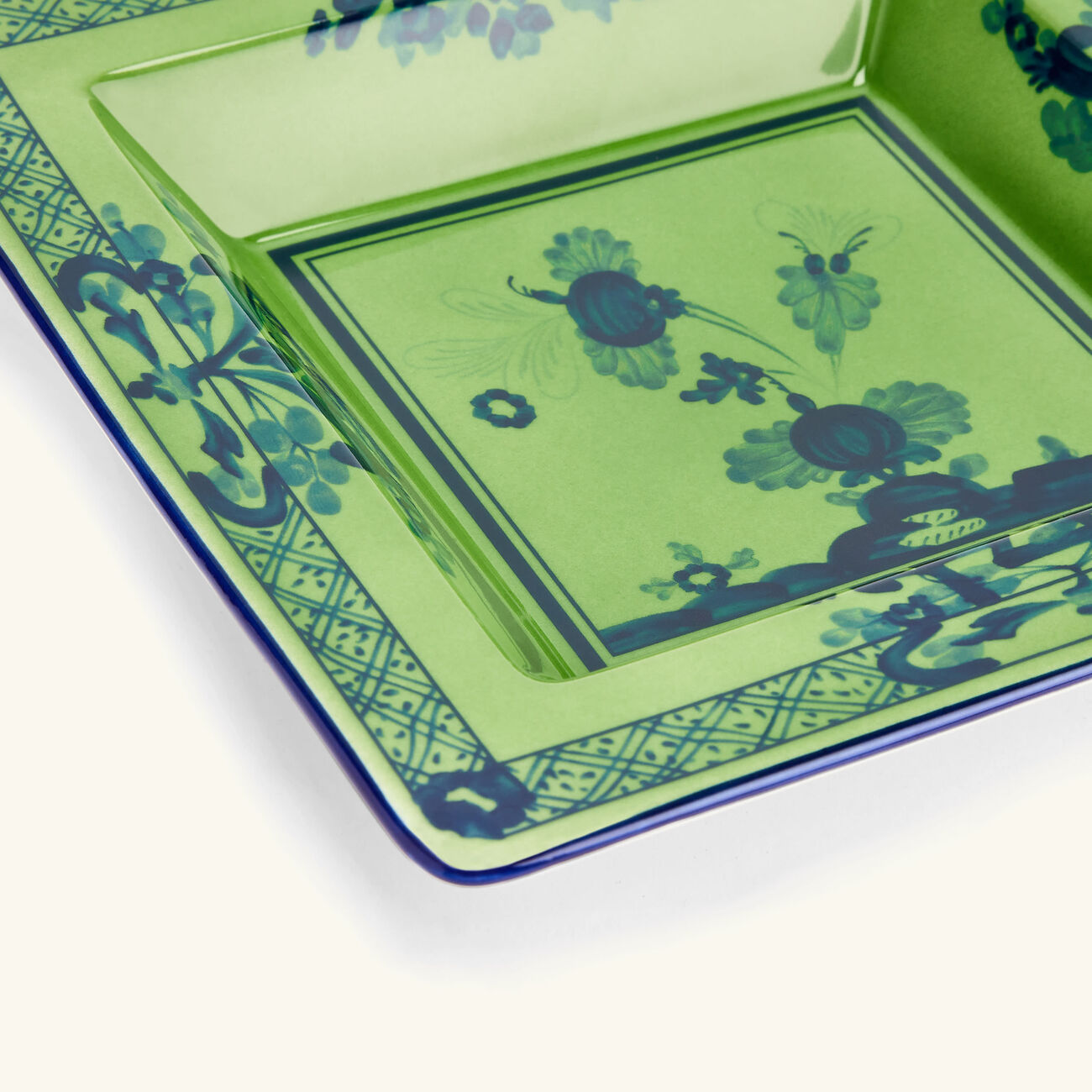 ginori 1735 oriente italiano malachite trinket tray square small green