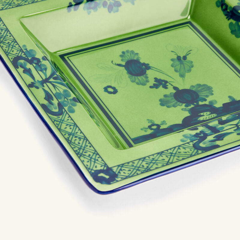 ginori 1735 oriente italiano malachite trinket tray square small green