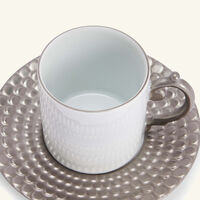 Aegean Coffee Cup & Saucer Silver Set Of 2 l objet aegean coffee cup saucer silver set of 2