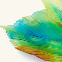 daum fleur de paon centrepiece medium green