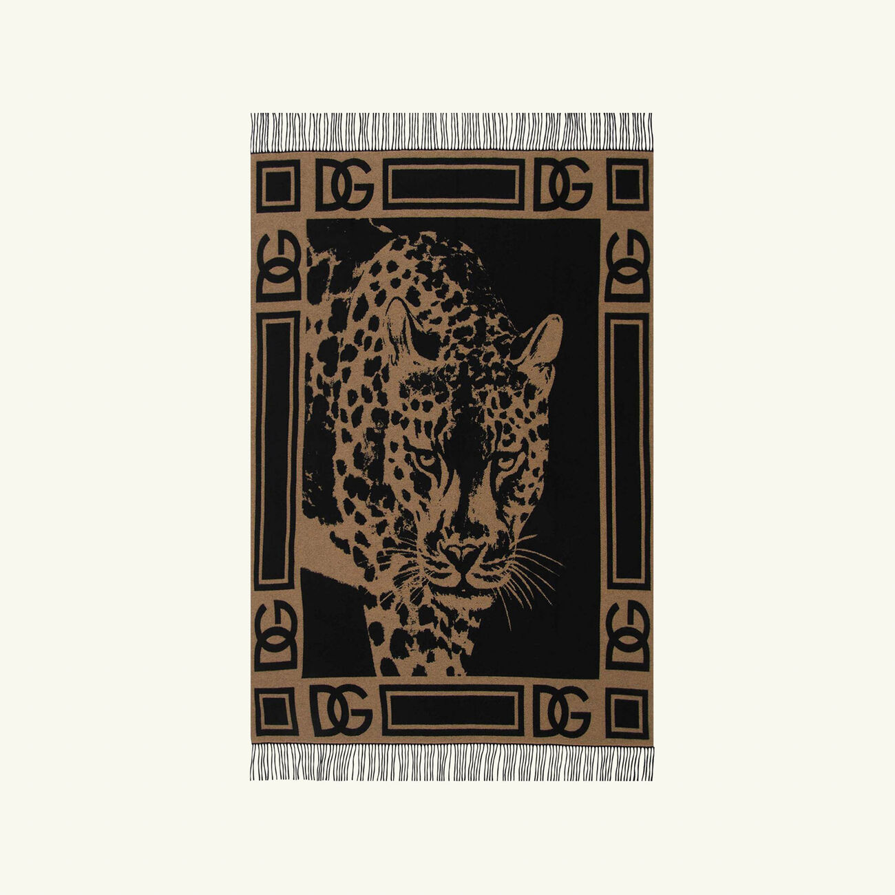 dolce gabbana casa cashmere jacquard blanket black