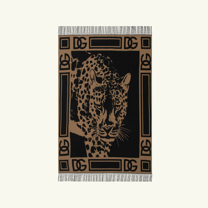 dolce gabbana casa cashmere jacquard blanket black