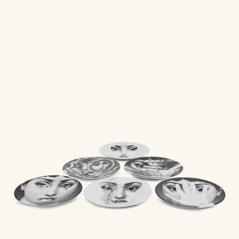 Tema e Variazioni 2005 Tea Cup Grey Set Of 6 fornasetti tema e variazioni 2005 tea cup grey set of 6