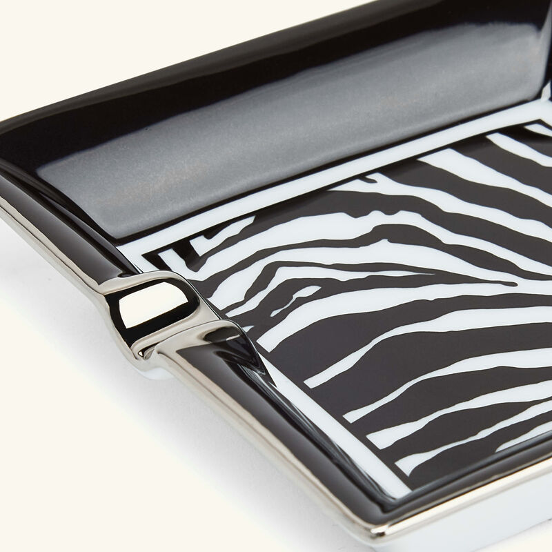 Zebra Ashtray Square Small Black dolce gabbana casa zebra ashtray square small black