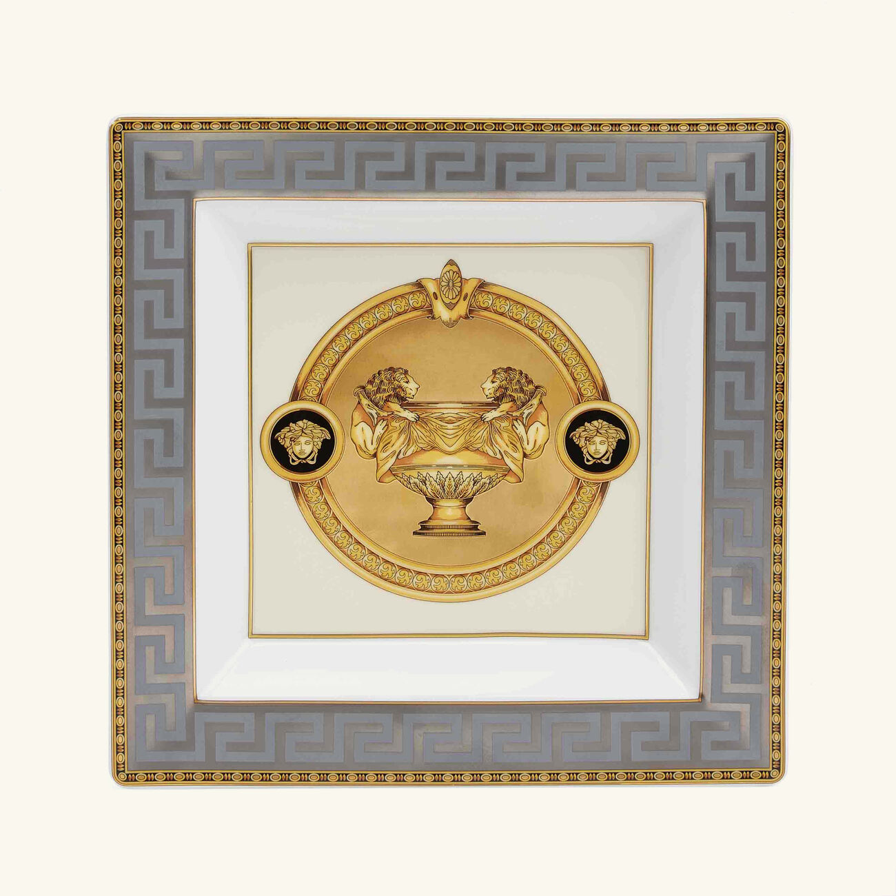 versace prestige gala trinket tray square grey