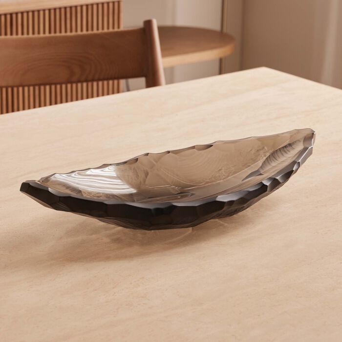 lalique terramineral silex centerpiece medium grey