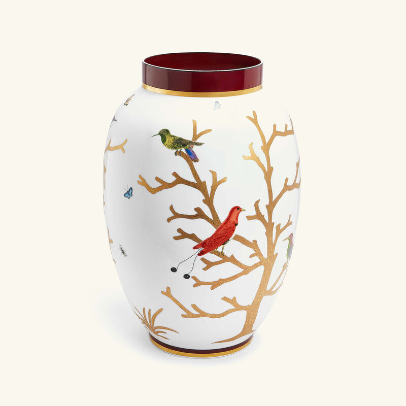 bernardaud aux oiseaux vase large gold limited edition
