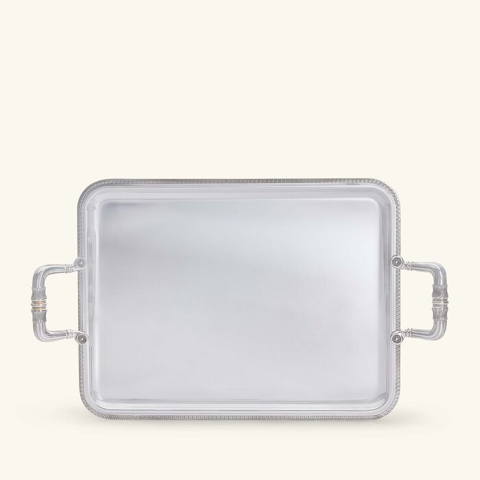 christofle malmaison serving tray with handles rectangular medium silver plated