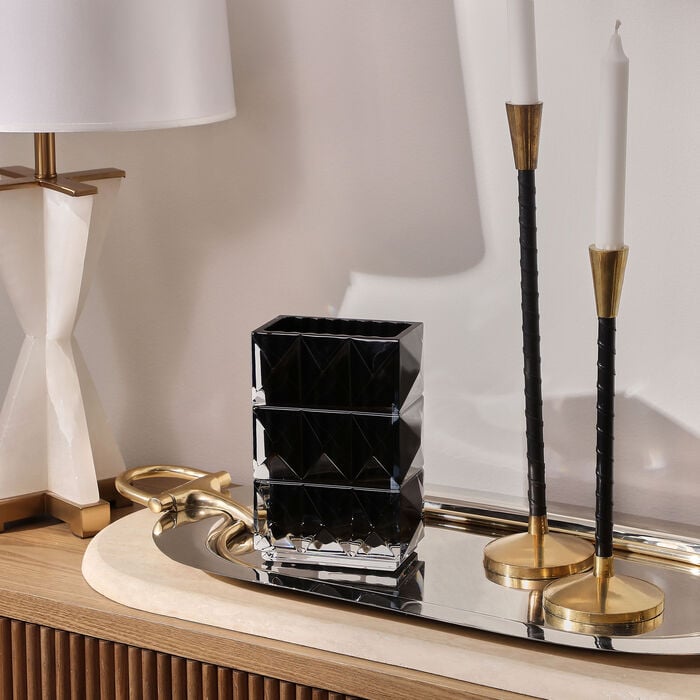 Louxor Vase Rectangular Black baccarat louxor vase rectangular black