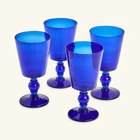 Hana Drinking Glass Blue Set of 4 ira udaipur hana drinking glass blue set of 4