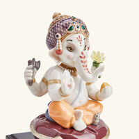 lladro bal ganesha sculpture small red