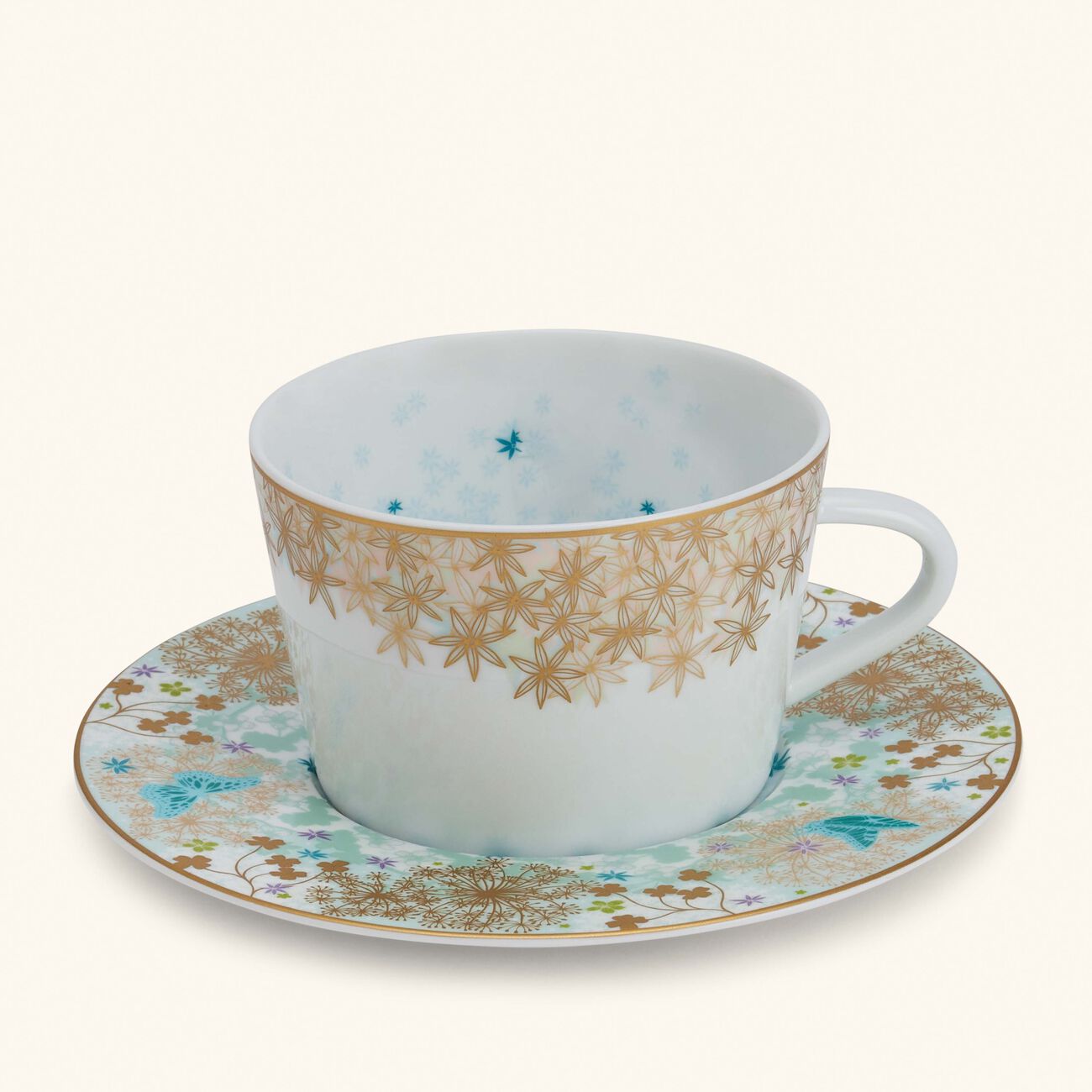 Feerie Michael Cailloux Tea Cup & Saucer Blue bernardaud feerie michael cailloux tea cup saucer blue