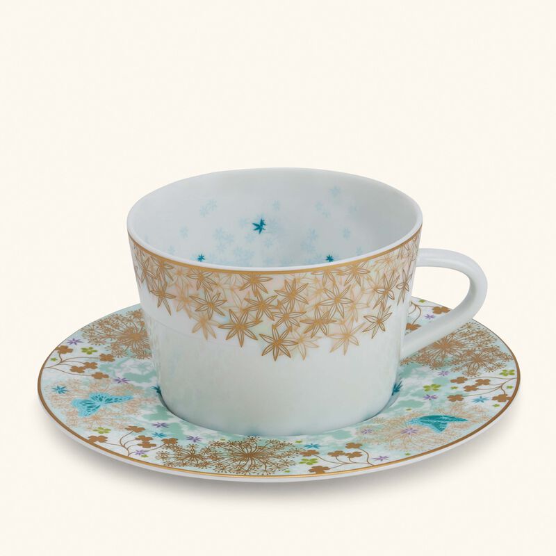 Feerie Michael Cailloux Tea Cup & Saucer Blue bernardaud feerie michael cailloux tea cup saucer blue