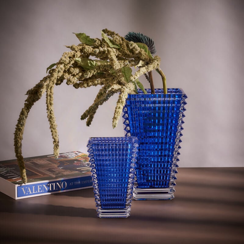 Baccarat Eye Vase Rectangular Medium Blue | Tanagra KSA