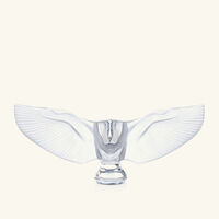 لاليك منحوتة على شكل بومة حظيرة صغيرة شفافة